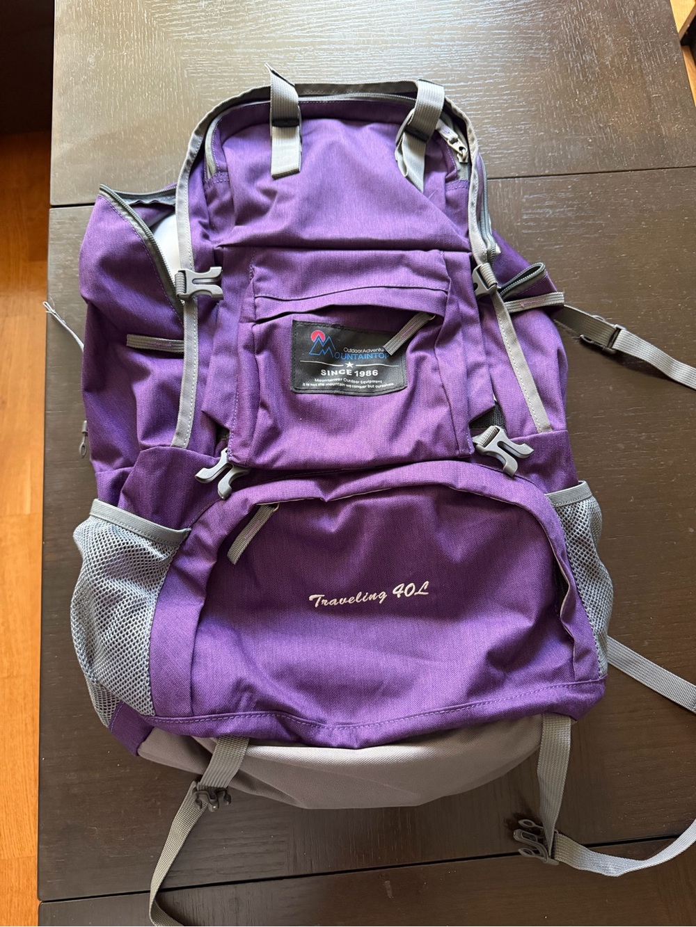 Traveling 40L Purple Travel Backpack